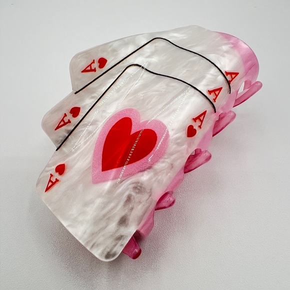 Ace of Hearts Claw Hair Clip New - Picture 5 of 5